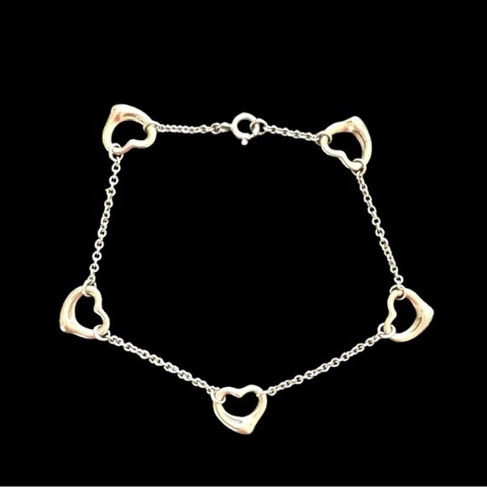 Tiffany & Co Elsa Peretti Five Open Hearts Bracelet